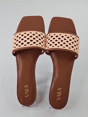 Vaila Daniella Flat Brown Slide Sandals Size 14 NWT